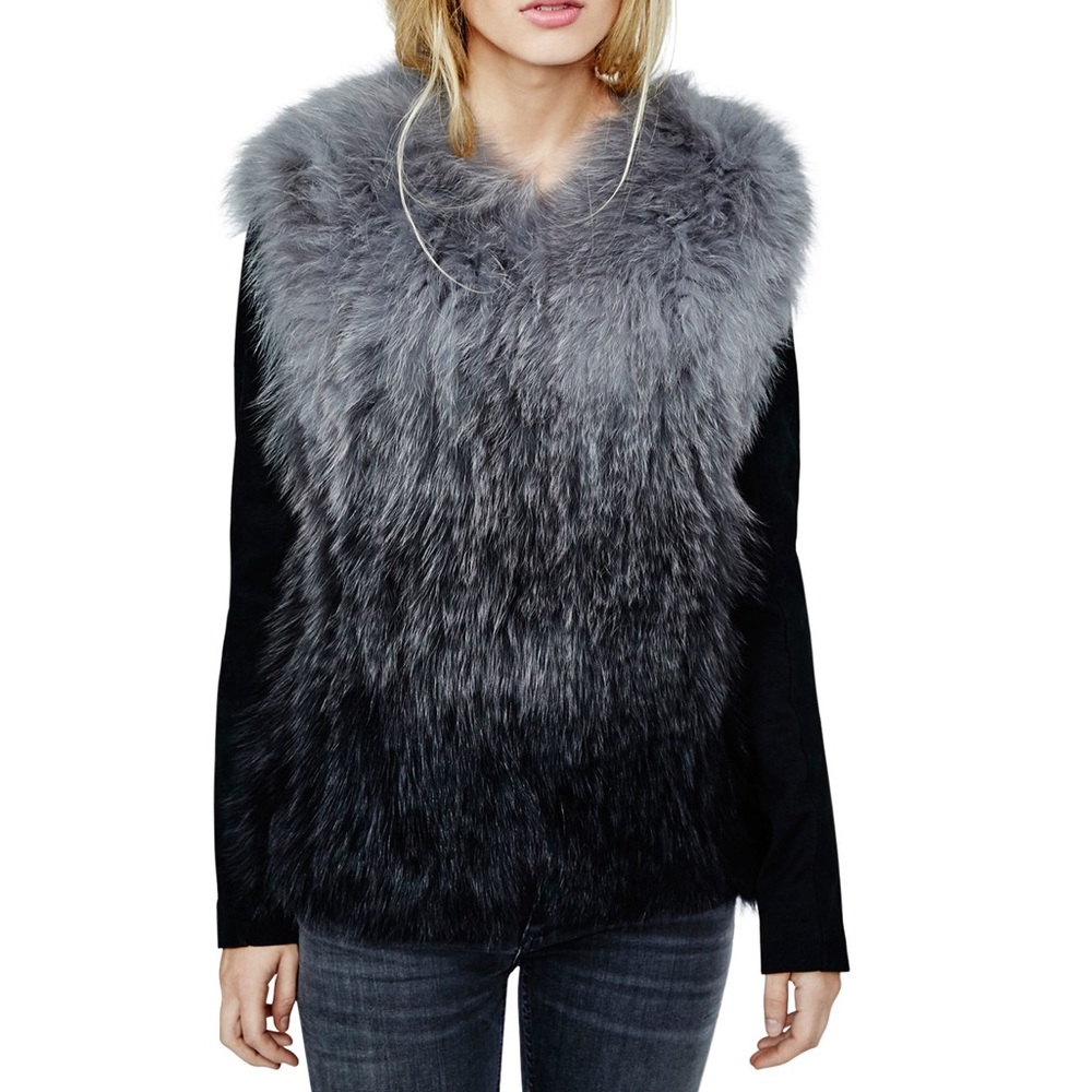 Maje Koice Fox Fur Jacket - Picture 1 of 8